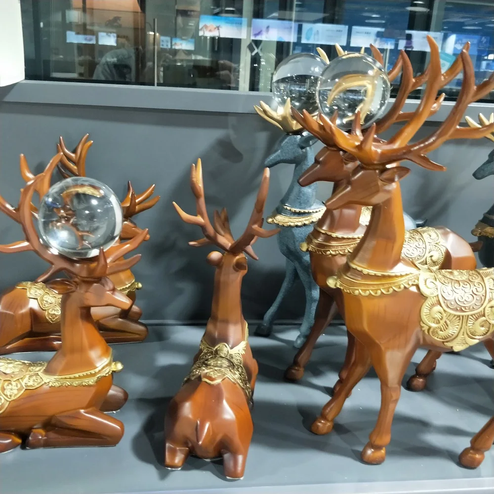 

Crystal ball base Resin Deer Figurine Display Stand Photography Lensball Base Magic Sphere Holder Christmas Ornament Statue