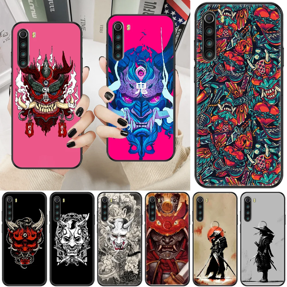 Японская Маска oni Самурай чехол для телефона Xiaomi Redmi Note 7 7A 8 8T 9 9A 9S K30 Pro Ultra Черный