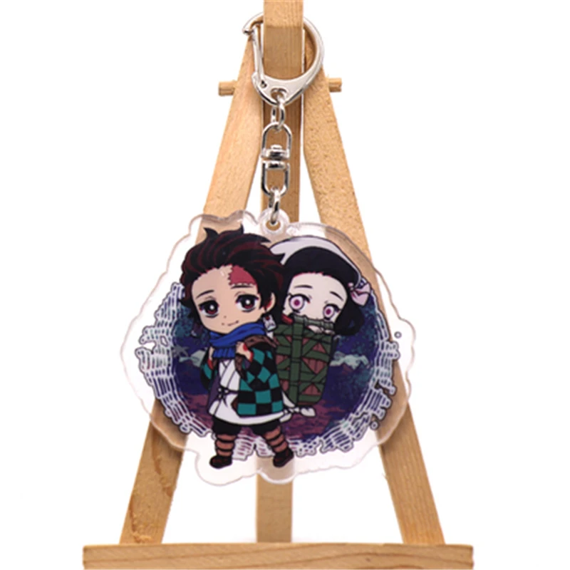 style9 Аниме демон убийца Kimetsu no Yaiba Kamado Tanjirou косплей реквизит брелок Kamado Nezuko акрил прекрасная цепочка для ключа брелок - Цвет: style9