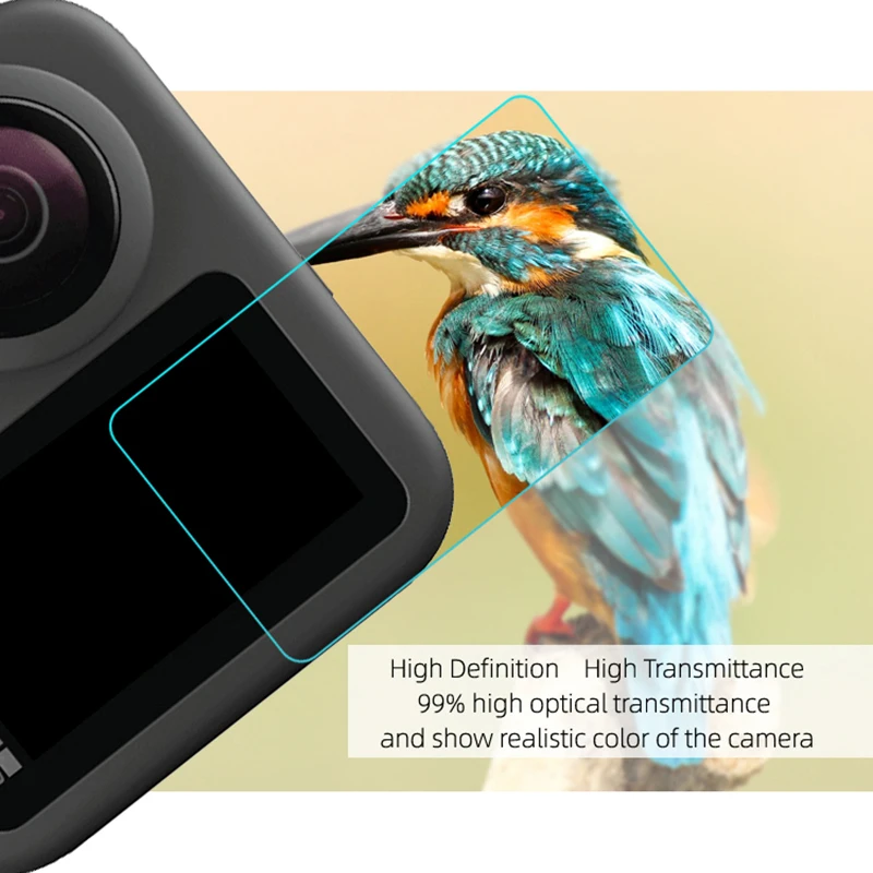 Упаковка 2 шт + закаленная пленка для GoPro Max стеклянная Защитная крышка экрана
