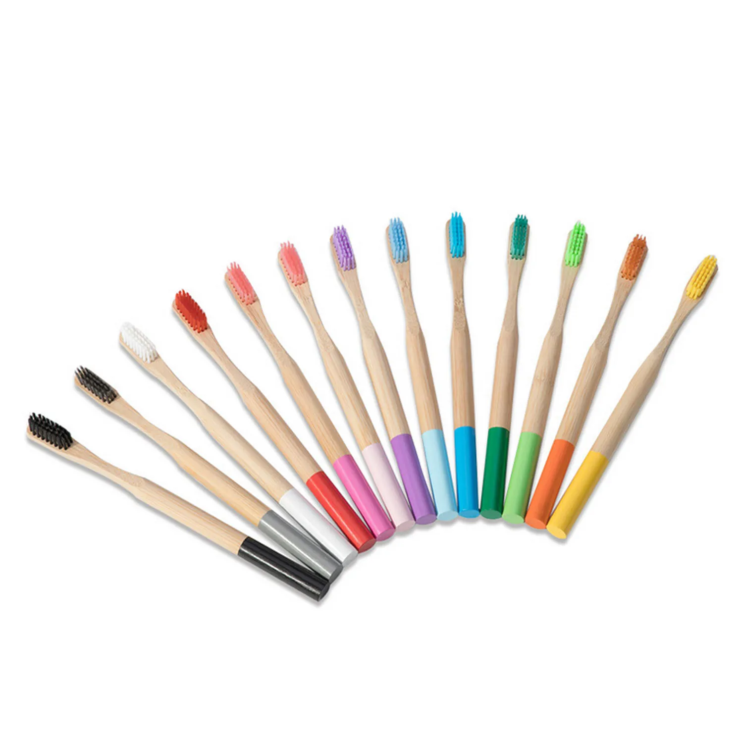 5 шт. Радуга зубная щетка из натурального бамбука Эко дружественных мягкой