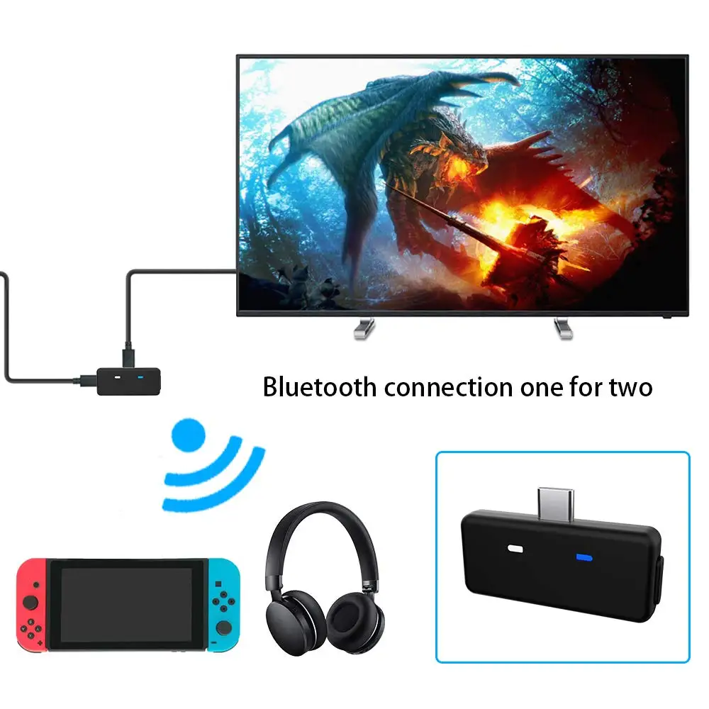 Двойной беспроводной адаптер Bluetooth 5 0 aptX с низкой задержкой USB Type C аудио