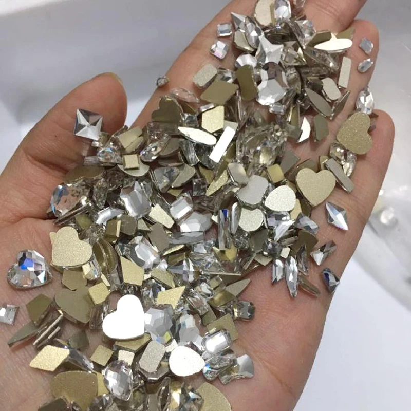 Стразы для ногтей с плоской задней частью нестандартные разные формы 100 шт. | Дом и