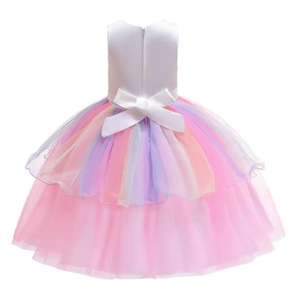 Летние Детские платья для девочек платье принцессы с пасхальным единорогом