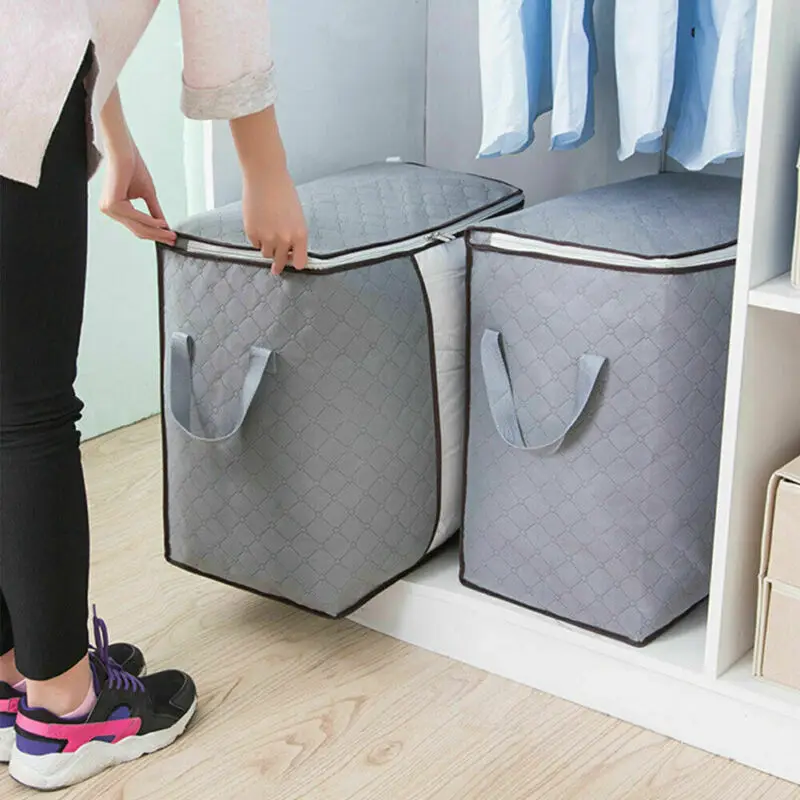 

Home Clothes Quilt Blanket Non-woven fabric Quilt Storage Bag Organizer Foldable Zipper Dust ProofWater Dampproof Sorting Bag