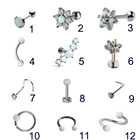 1 шт. Опал Набор для пирсинга Для женщин носа кольца для пирсинга перегородки носа Daith козелка хрящ бровей кольцо шпильки Мода Orelha губная серьга, кольцо CBR, ювелирное изделие для тела