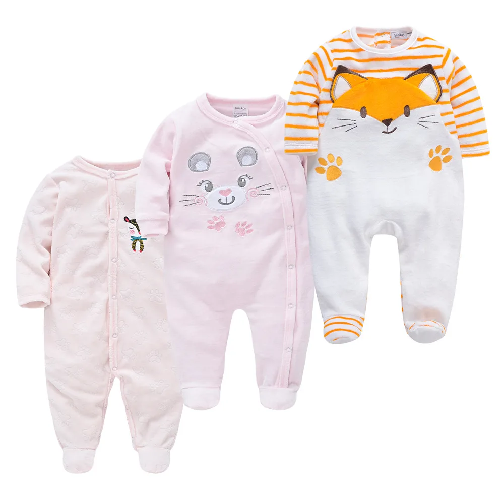 

3 предмета, Roupas Bebe De милый новорожденных девочек комбинезон с рисунками из мультфильмов одежда для малышей Комбинезоны теплая бархатная оде...