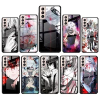 anime tokyo ghoul for samsung galaxy s21 ultra plus a72 a52 4g 5g m51 m31 m21 luxury tempered glass phone case cover