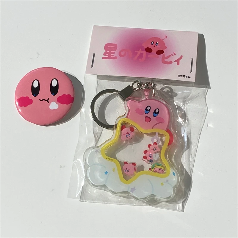 

Creativity Kirby Pendant Keychain Toys Anime Pink Kirby Keychain Toys for Children Women Keychains On Backpacks Birthday Gifts