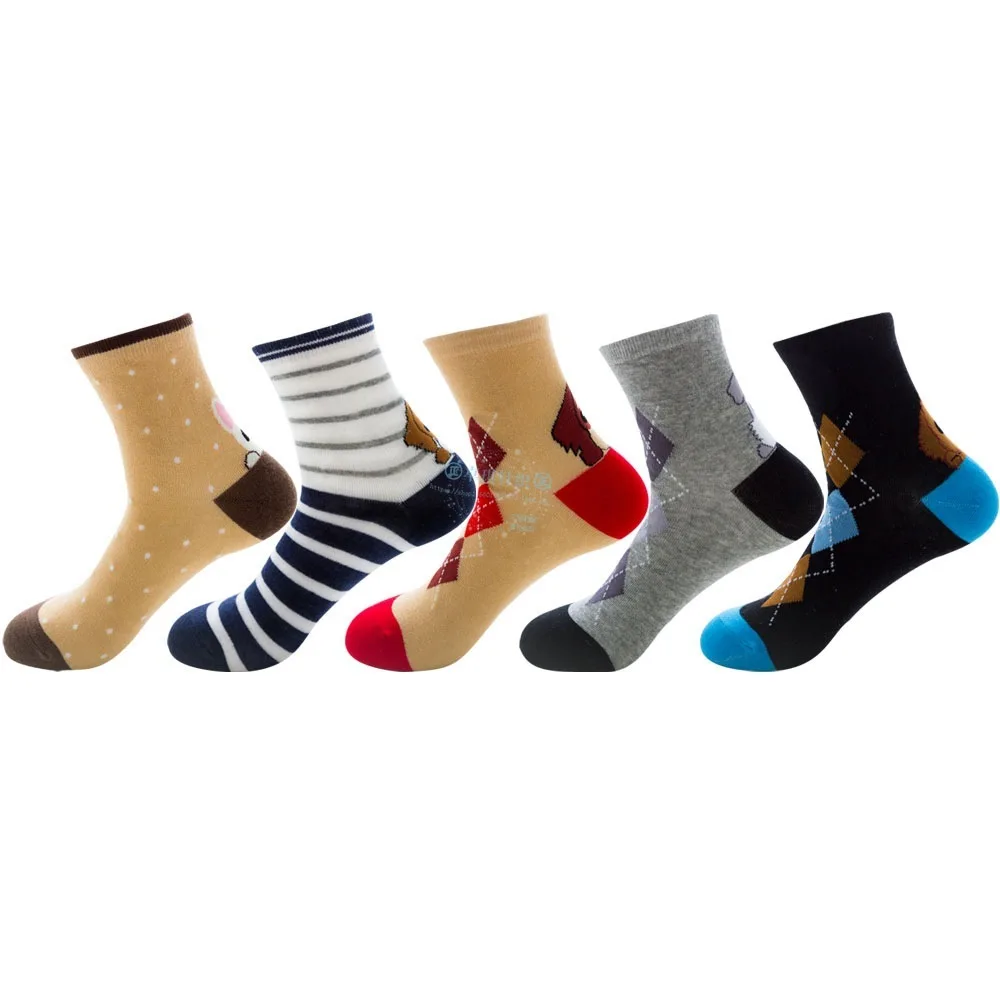 Женские Забавные милые носки с мультяшным рисунком счастливые в стиле Харадзюку