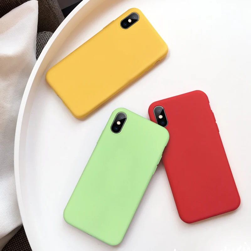 Цветной чехол из ТПУ для Iphone x XS Max XR 6 6S 7 8 Plus 5 5S SE iPhone X iPhoneXR простой милый |