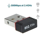 Портативная сетевая мини-карта USB 2,0 Wi-Fi Беспроводной адаптер Сетевая LAN-карта 300 Мбитс 802,11 Ngb RTL8188EU адаптер для настольного ПК