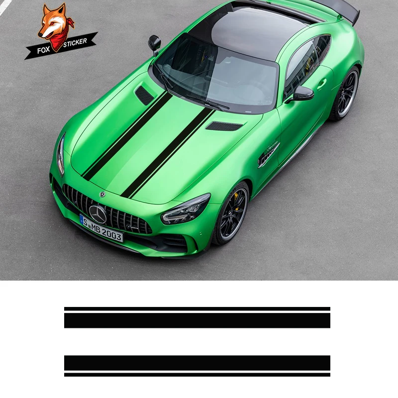 Автомобильная наклейка в полоску на капот Классические наклейки для кузова Mercedes