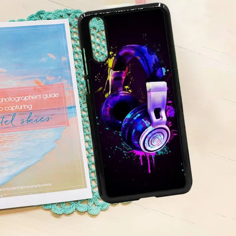 

headset cool Music art pattern luxury design Phone Case shell PC for iPhone 11 12 pro XS MAX 8 7 6 6S Plus X 5S SE 2020 XR
