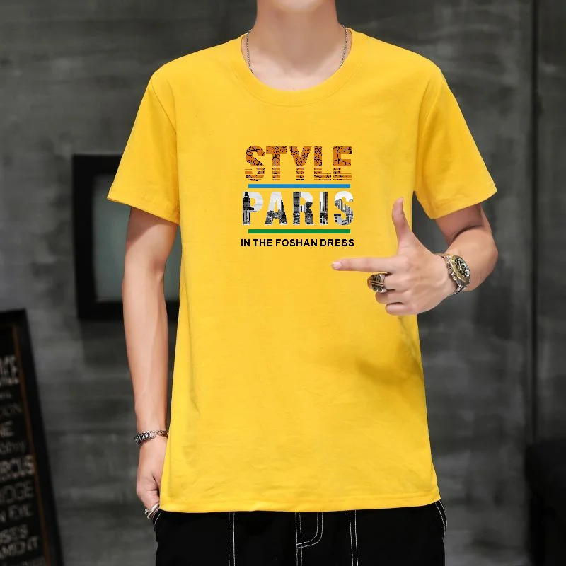 

Men's short sleeve T-shirt 2021 summer Korean fashion new cotton clothes half sleeve youth t-shirt bottomed shirt s-4xl