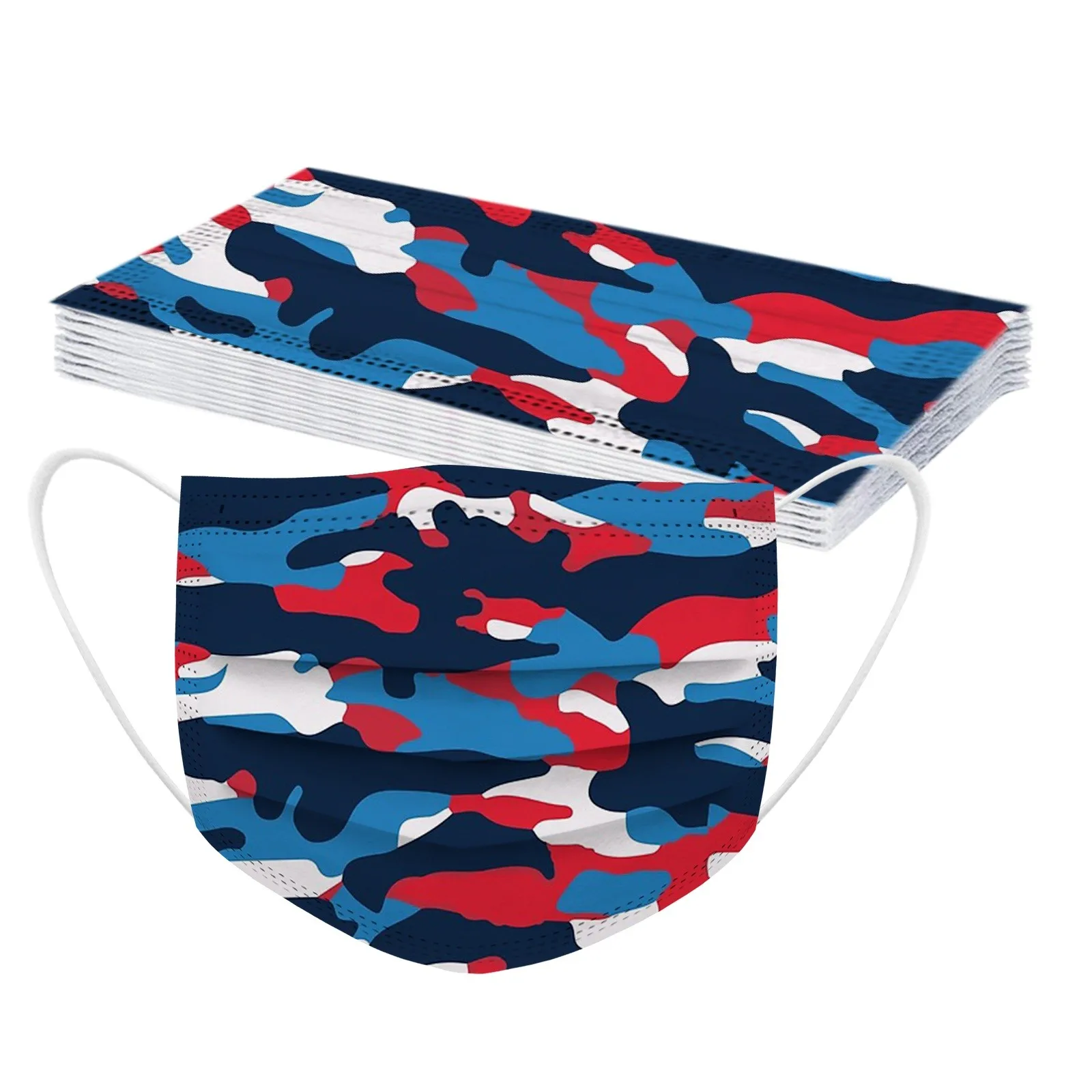 10 шт для взрослых одноразовые маски с камуфляжным принтом маска 3 слоя из