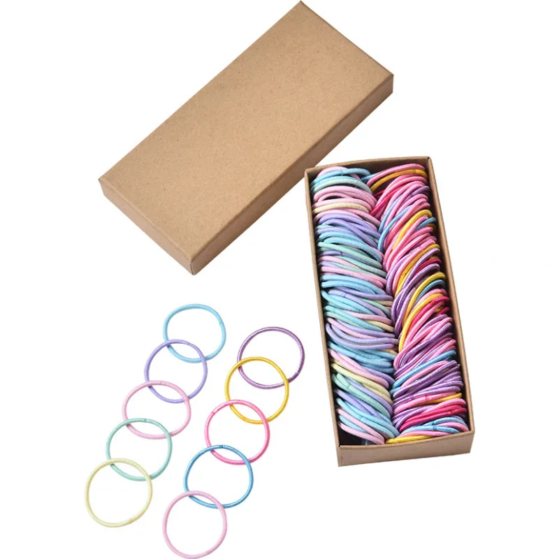 

Kids Colorful Headdress Hair Ponytail Elastic Nylon Cute Rubber Band Accessories Girl Headband Scrunchie Set