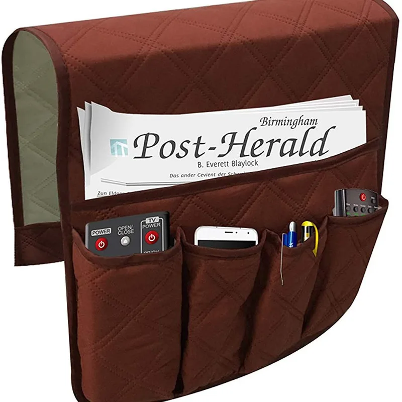 

[A] TV Controller Storage Bag Sofa Closet Organizer Living Room Cloth Hanging Bag For Newpaper Magazine Sundries Accessories