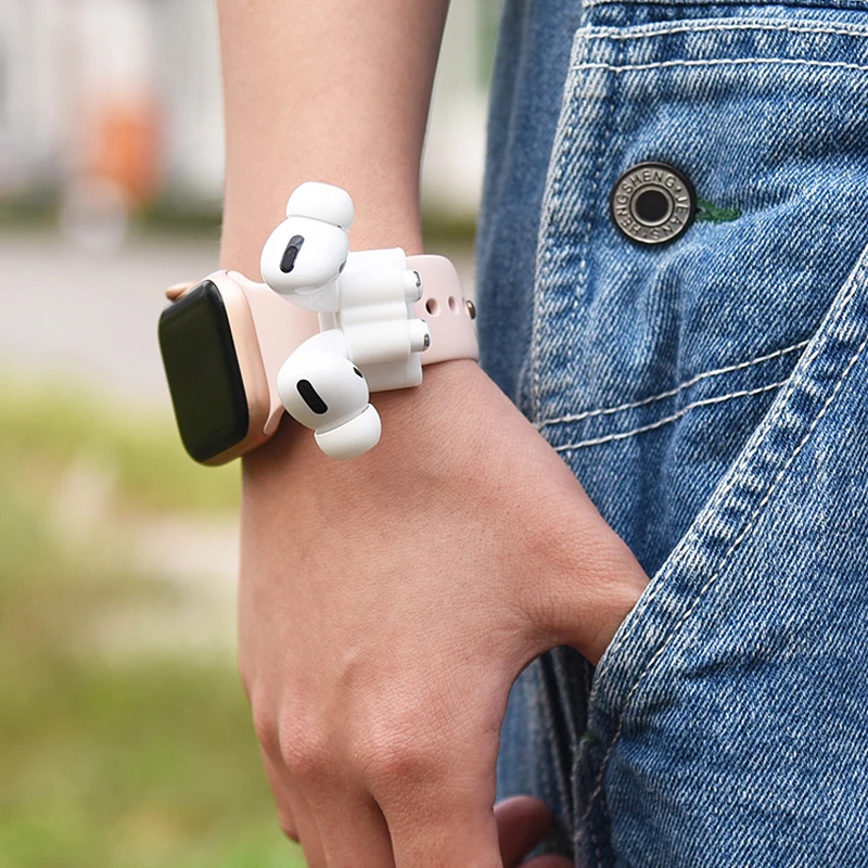 

5 in 1 Silicone Cases for Airpods Pro Protective Earphone Cover Case Bag for Apple airpods Pro 3 Anti-lost rope hook accessories