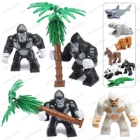 forest orangutan animal set assembly building block pet moc field primates world figures friend model child toys christmas gifts