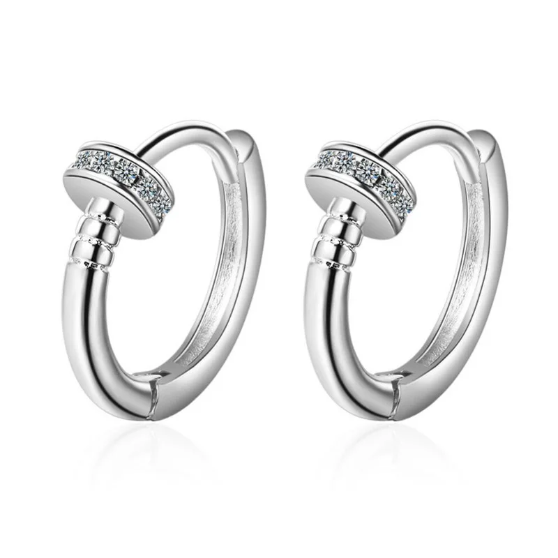 

KOFSAC New Fashion Micro-Inlaid Zircon Hoop Earrings For Women Jewelry 925 Sterling Silver Earrings Lady Engagement Accessories