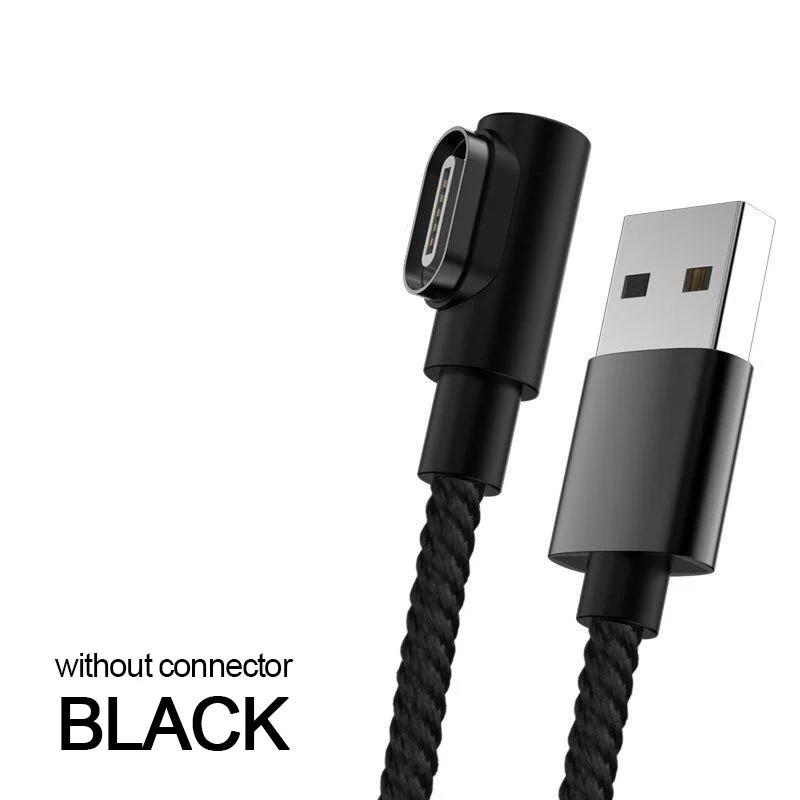 Магнитный кабель VOXLINK Micro usb type C, адаптер для быстрой зарядки телефона, Microusb type-C, магнитное зарядное устройство usb c для iphone samsung S8 9 - Цвет: Black Cable no Plug