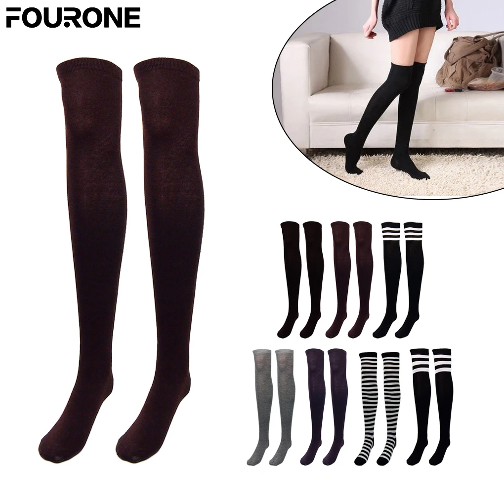 

NEW Knee Socks Women Cotton Thigh High Over The Knee Stockings For Ladies Girls Warm Super Long Stocking Sexy