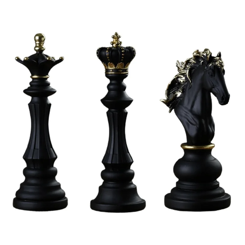 

1Pcs Resin Chess Pieces Board Games Accessories International Chess Figurines Retro Home Decor Simple Modern Chessmen Ornaments
