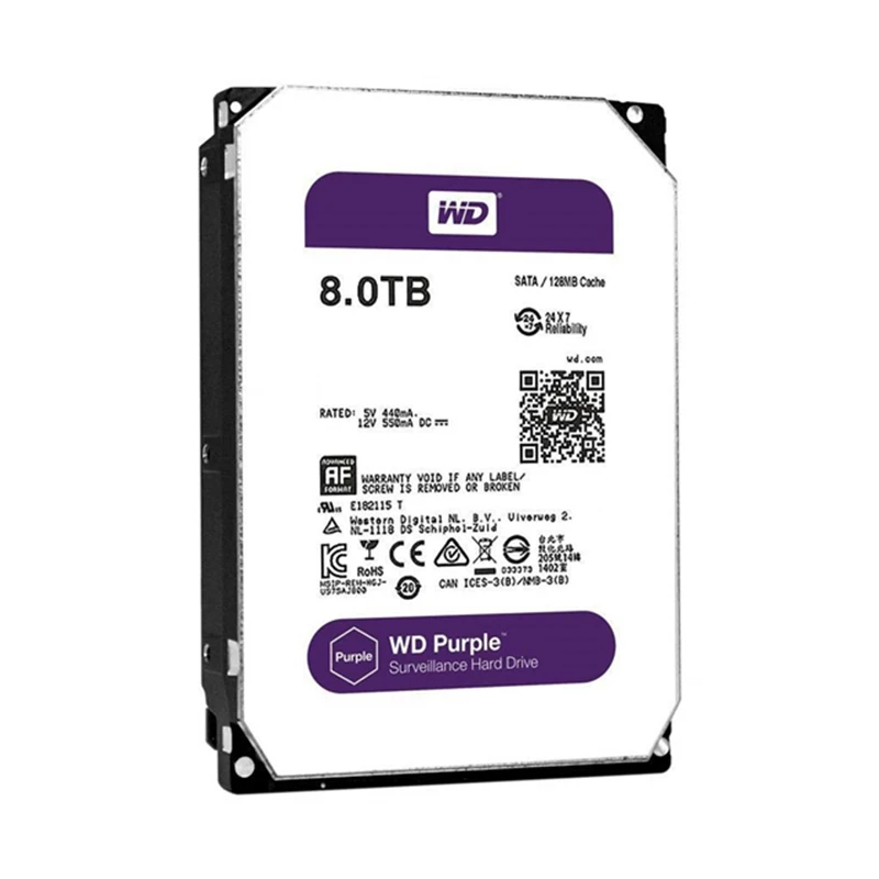 Диск Жесткий WD Purple 8 ТБ SATA 256 Мб 3 5 дюйма внутренний жесткий диск для камеры