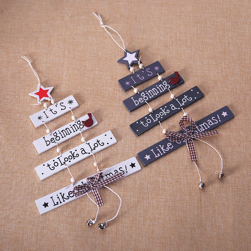 1 шт. винтажные рождественские деревянные Подвески украшения DIY поделки елочные