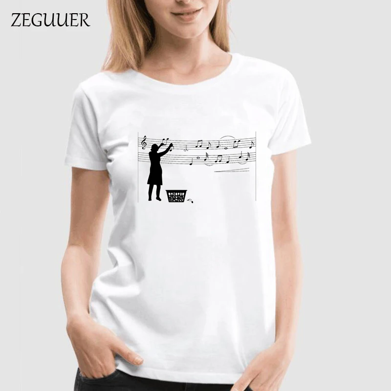 Делая музыку футболка Забавные Футболки Уличная Женская одежда с принтом мода