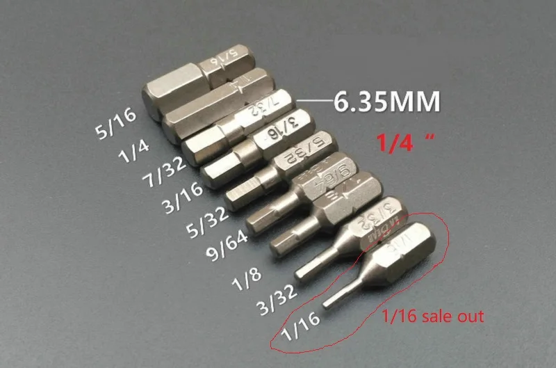 8 шт. шестигранные наконечники отвертки 3/32 8 шт. шестигранные наконечники отвертки 3/32