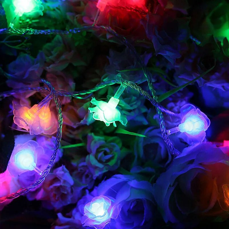 

LED Solar Flower Rose String Lights Outdoor Waterproof Lights String for Wedding Garden Party Christmas Decoration L9