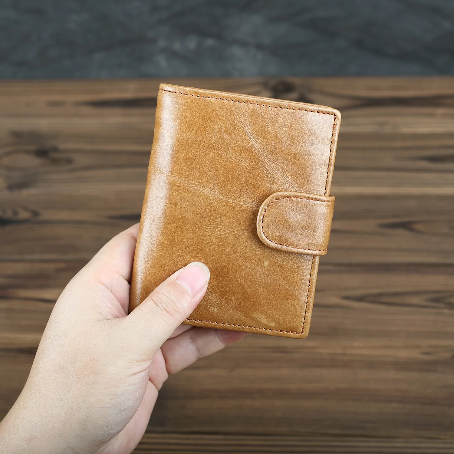 

RFID Men Pocket Wallet Cowhide Leather Men's Purse Multi-Bits Layers Bank ID Drive Card Holder Handhold Coin Bag