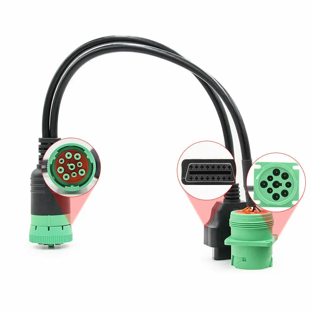16Pin мужского и женского пола J1939 9 Pin Deutsch грузовик Adapter9 к OBD2 Интерфейс ось Y кабель