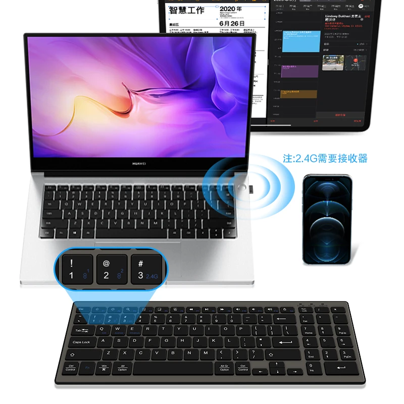 Клавиатура AJIUYU с Bluetooth для Lenovo ThinkPad DELL HP Asus Acer Samsung LG HUAWEI беспроводная 2 4 ГГц -