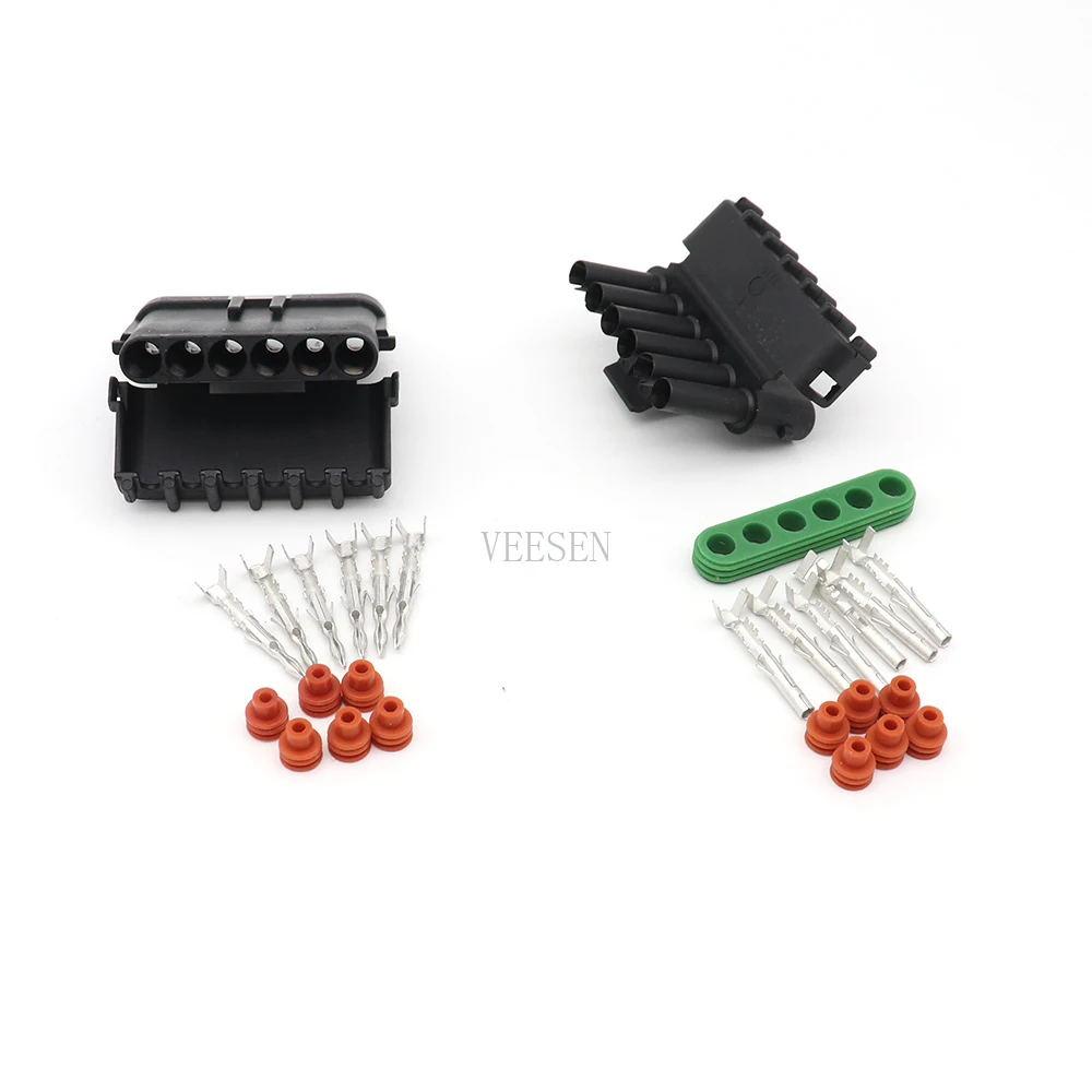 5 компл. 6P 2,5 последовательный разъем для Weatherpack Авто Грузовик Водонепроницаемый Электрический провод кабель Разъем Автомобильный жгут 18-14 GA