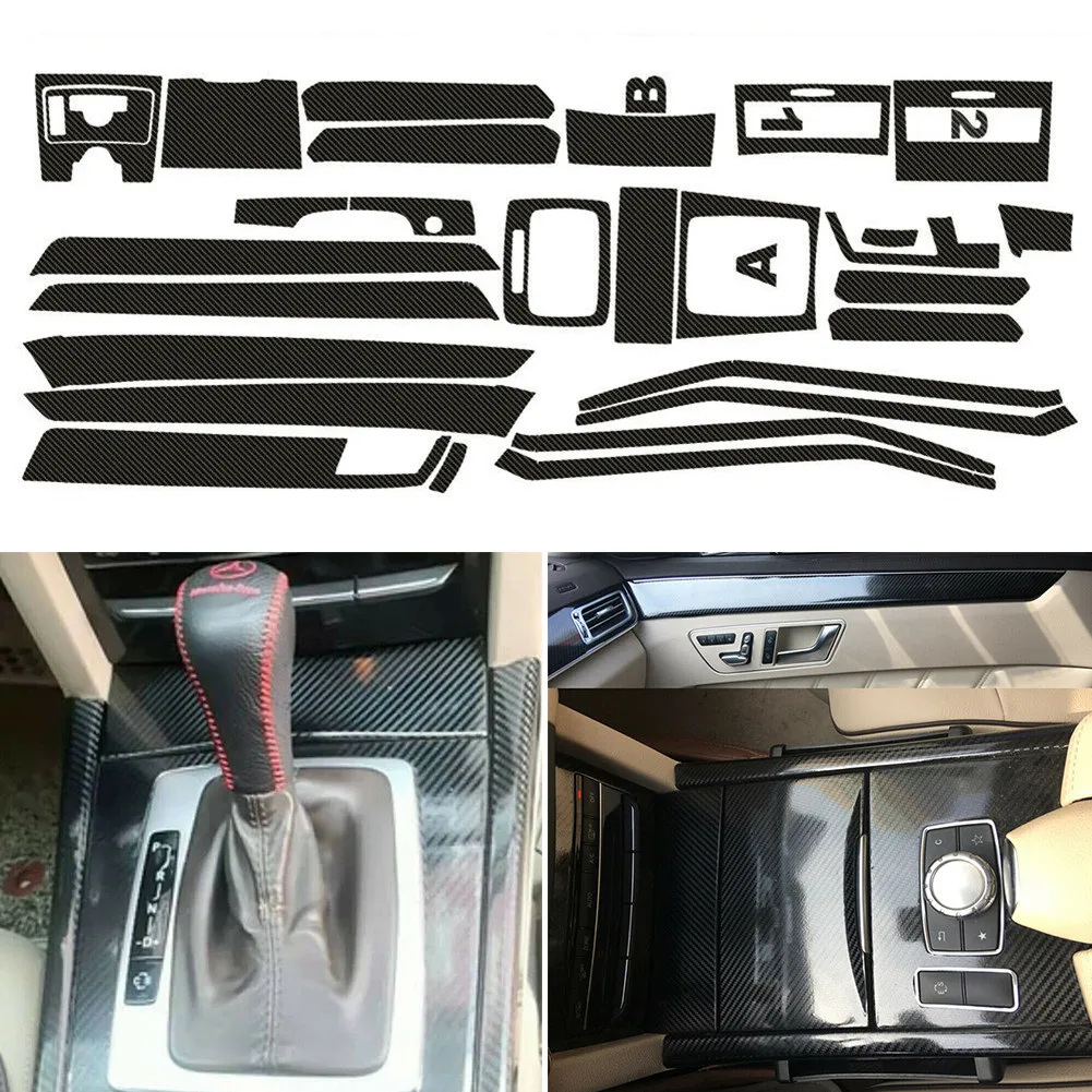

1 Набор наклеек для интерьера автомобиля, отделка для Mercedes Benz класса E W212, узор из углеродного волокна, высококачественные автомобильные акс...