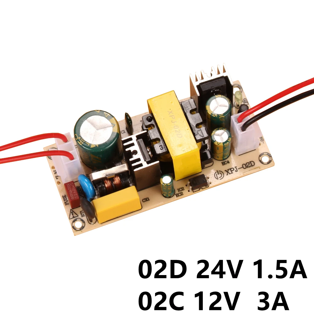 AC-DC 12V3A 24V1.5A 36W импульсный источник питания с чистой схемой от 220V до 12V 24V плата для