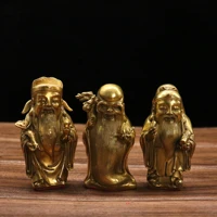 5chinese folk collection old bronze fu lu shou samsung statue set longevity gather wealth ornaments