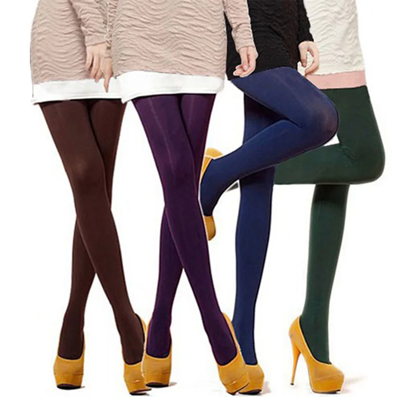 Women 120D Spring Autumn Tight Pantyhose Thin Leg Tights Candy Color Collant Femme Sexy Calzas Thick Medias