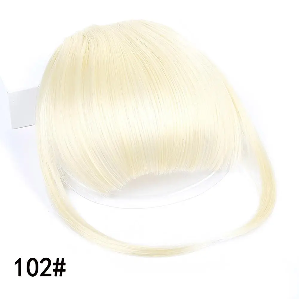 AOOSOO Synthetic bangs for white False Hair Neat Front False Fringe Thin Blunt Clip In bangs piece for Women girls - Цвет: 102