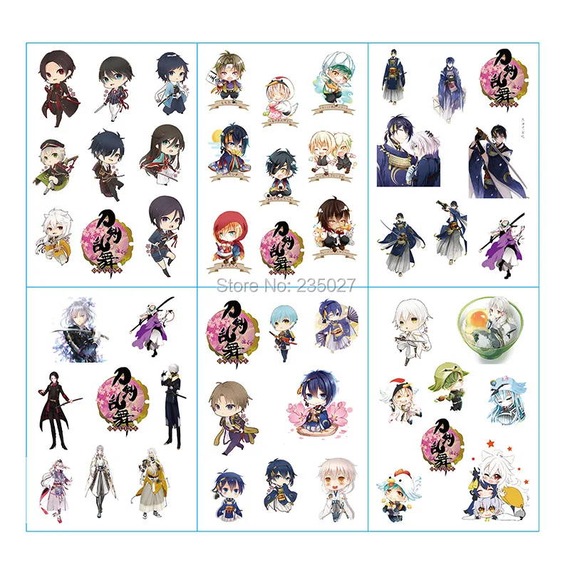

120 листов/лот аниме Touken Ranbu онлайн стикер Mikazuki Munechika Imanotsurugi мультфильм наклейки на стену для детских комнат подарки