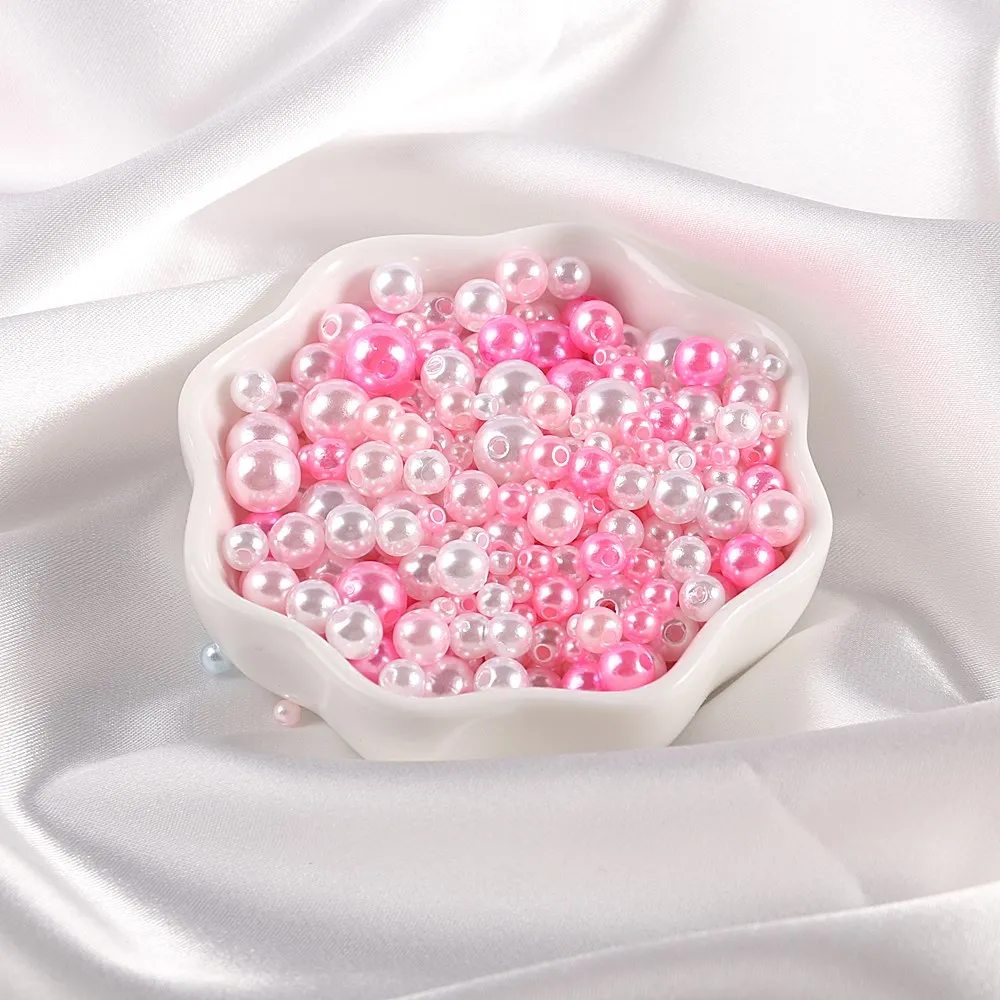 150-200 шт. Многоцветные ABS Имитационные жемчужины Микс 3-8 мм круглые бусины с отверстиями DIY браслеты подвески для ожерелья для изготовления ювелирных изделий.