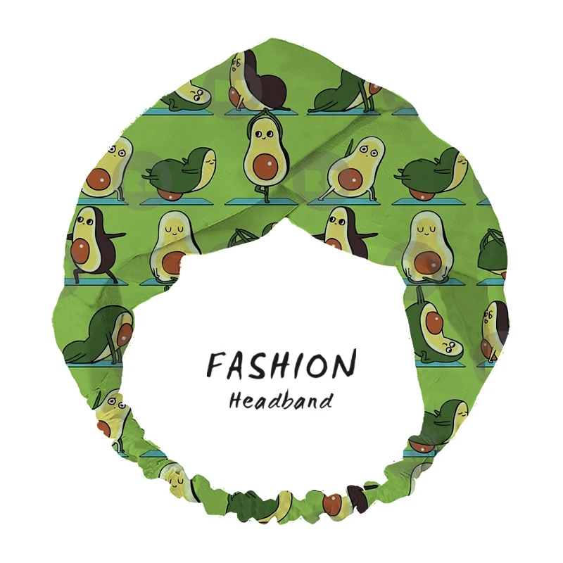 

Women Summer Avocado Yoga Headbands Vintage Hair Bands Cross Turban Bandage Bandanas HairBands Hair Accessories Headwrap