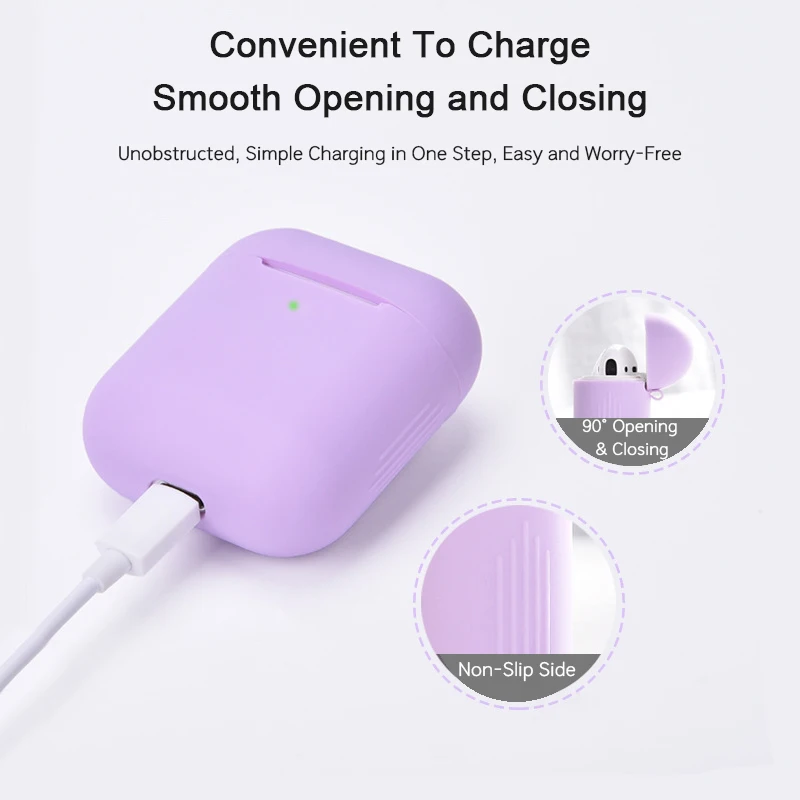 Мягкие силиконовые чехлы Airpods для Apple 1/2 беспроводных Bluetooth наушников чехол air pods