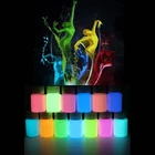 8 цветов Супер яркий световой эпоксидная смола пигмент светится в темноте жидкость, с отделкой из материала другого цвета, боди-арт УФ тела Краски комплект каждый 15g