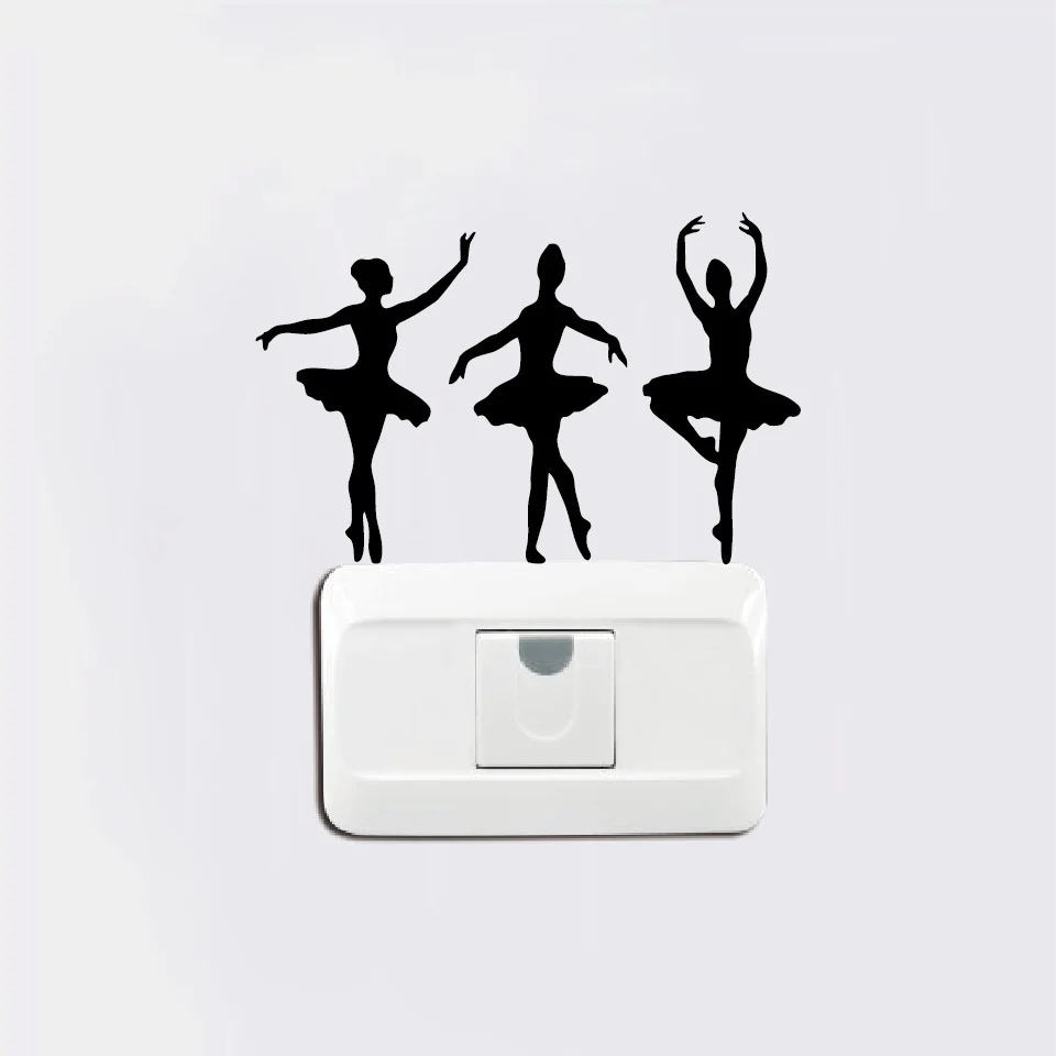 15*10 см балетки силуэт виниловые наклейки светильник переключатель балета на