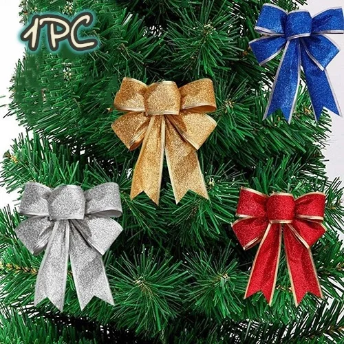 Елочный декор вечерние банты из ленты Рождественский Декор обновленный орнамент