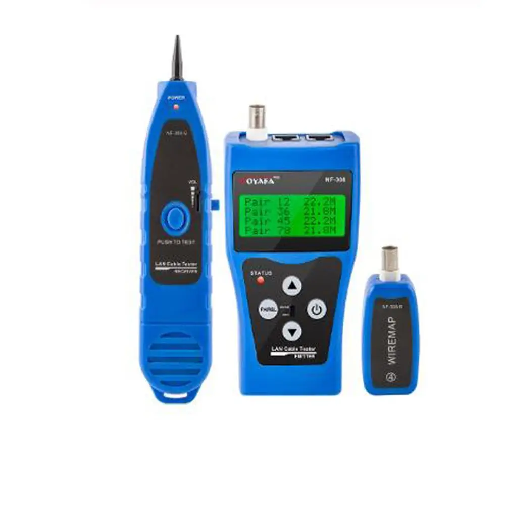 Medida de Rede Comprimento do Cabo Teste Continuidade Fio Rastreador Rj45 Rj11 Ethernet Tester Nf-308 Lan